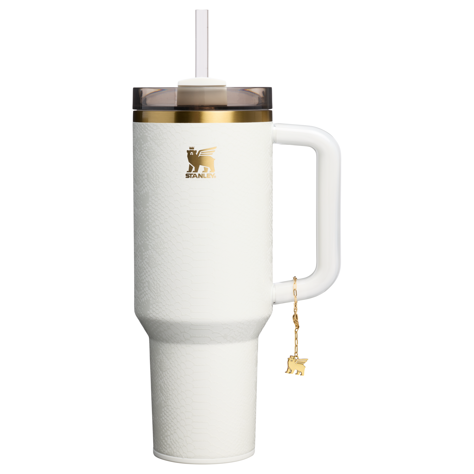 Insulated Travel The Quencher Luxe H2.0 Flowstate Tumbler D170A - Double-Wall Vacuum Insulated Travel Tumbler with Straw - Pale Stone Snakeskin