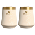 Premium Matte The Cheers & Cheer Reserve Wine Tumbler | 2-pack D190T - Reserve Collection Stainless Steel Whiskey Cup - Birch Woodgrain