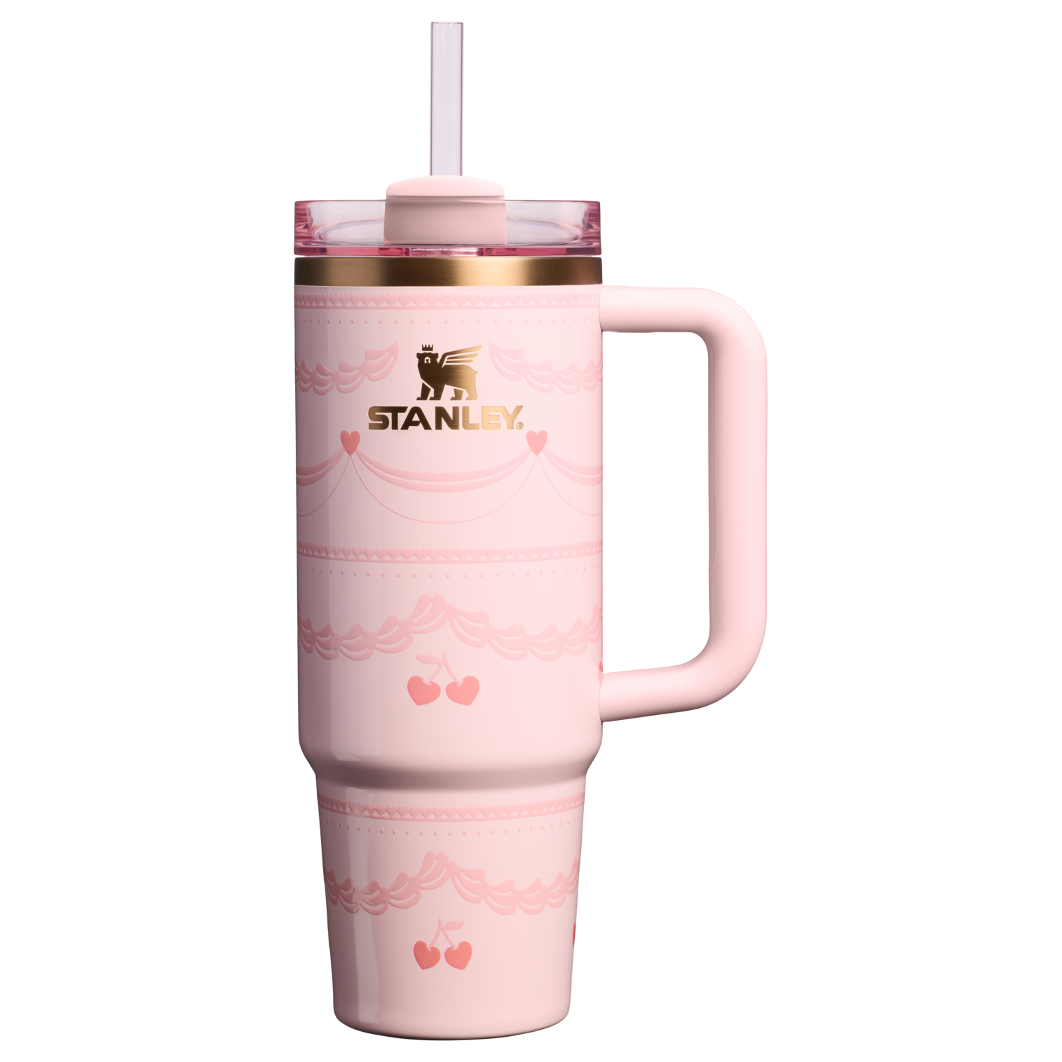 Splash-Resistant FlowState The Valentine’s Day Quencher H2.0 Flowstate Tumbler D232U - Double-Wall Vacuum Insulated Travel Tumbler with Straw - Pink Velvet Cake