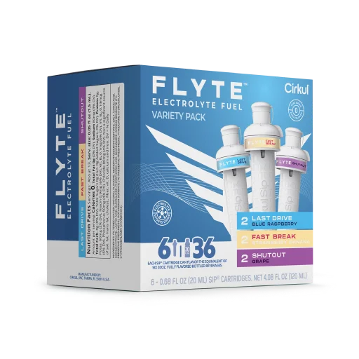 Vitamin-Infused Flyte 6-Pack Variety Pack MMZB - Sugar-Free Fruit Flavor Cartridge Refill Detail