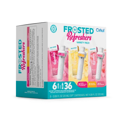 Refreshing Electrolyte Frosted Refreshers 6-Pack Variety Pack 1367 - Sugar-Free Fruit Flavor Cartridge Refill Detail