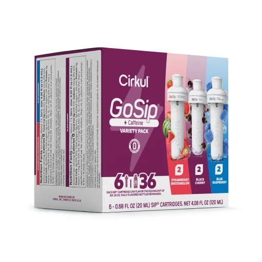Natural Fruit Flavored GoSip 6-Pack Variety Pack CB6Q - Sugar-Free Fruit Flavor Cartridge Refill Detail