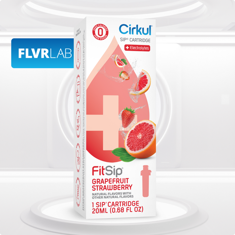 Refreshing Electrolyte FitSip Grapefruit Strawberry QAST - Sugar-Free Fruit Flavor Cartridge Refill Detail