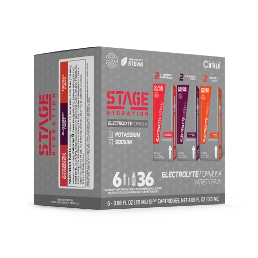 Sugar-Free Stage 6-Pack Variety Pack 4ZSP - Electrolyte Hydration Enhanced Taste Cartridges Detail